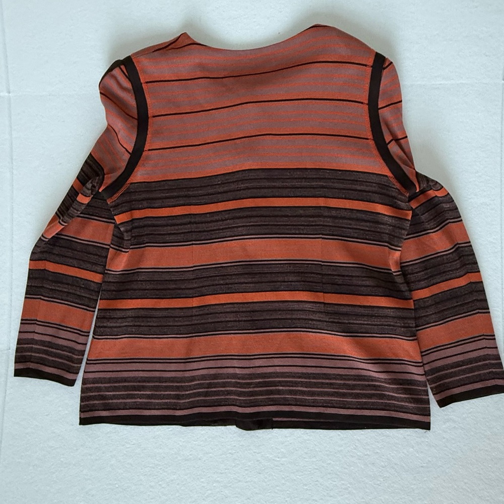 EUC Misook Striped Knit Jacket / Cardigan Size Large - Picture 3 of 8